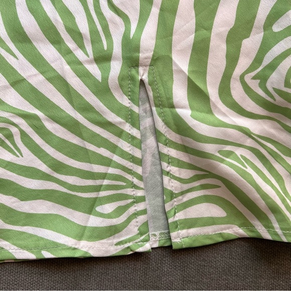 Princess Polly Clueless Zebra Mini Skirt 6 Green White - Picture 9 of 10